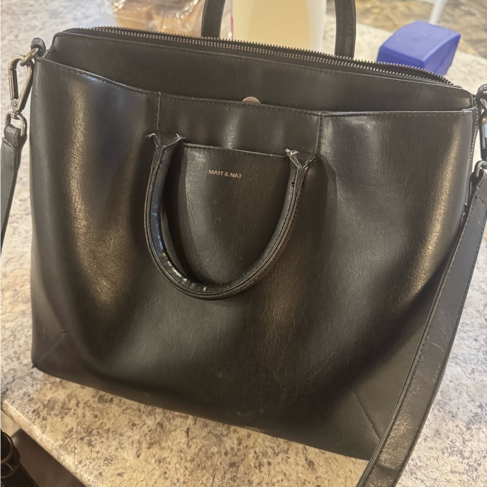 Matt & Nat Black Handbag/Laptop Bag